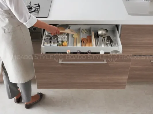 tủ bếp hiện đại nhiều ngăn kéo